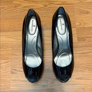 Bandolino Black Patent Peep Toe Heels